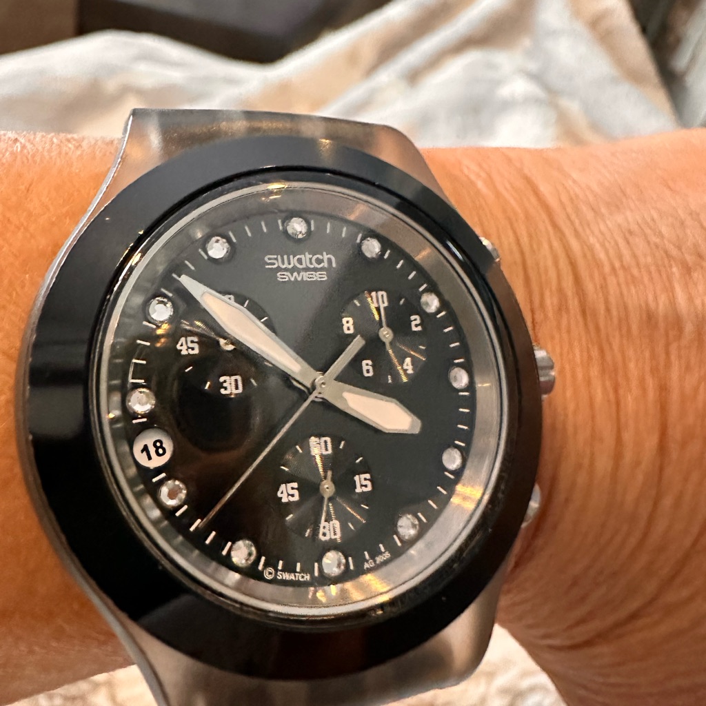 Black Ceramic Swatch Watch